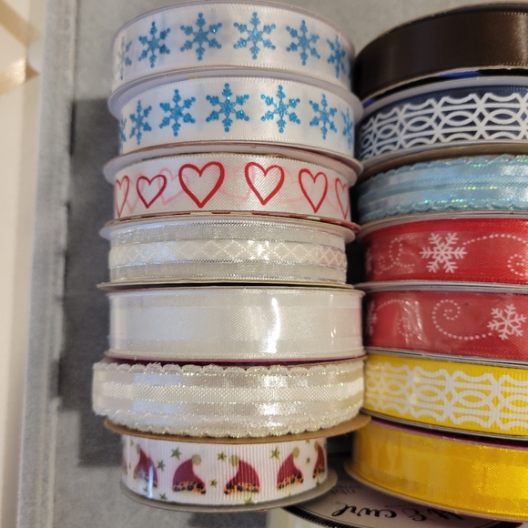 Mix Ribbon 5/8 in Sheer Grosgrain Satin Organza - 62 yards - Picture 2 of 4